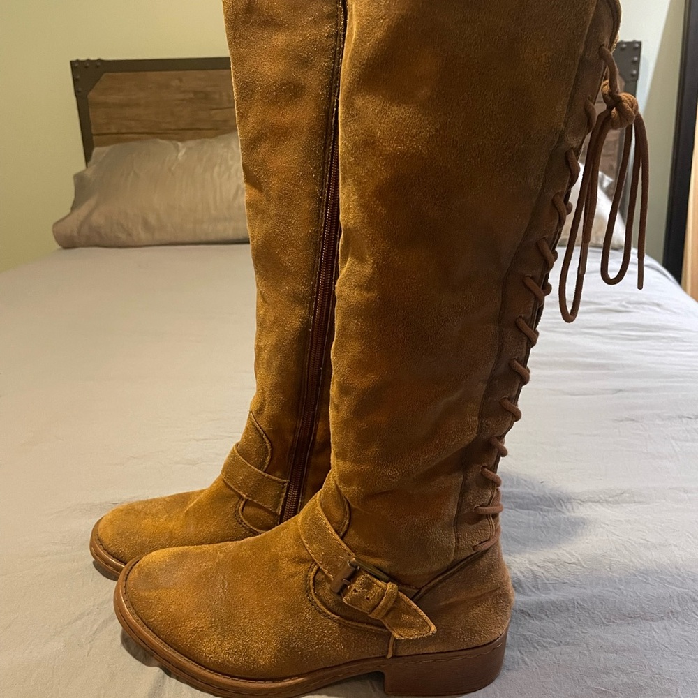 Tall suede boots